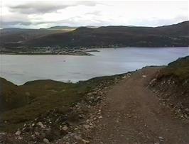 First sight of Ullapool as we reach the top of the hill - just a track descent and a boat crossing of Little Loch Broom
